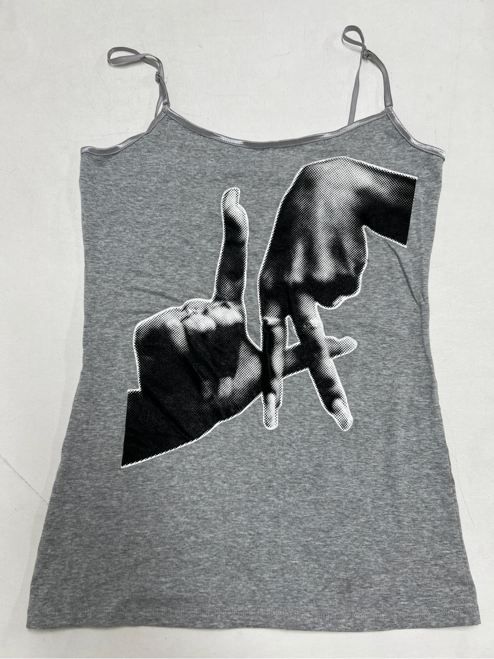 Estevan Oriol LA Hands Gray Graphic Camisole Tank Top XL